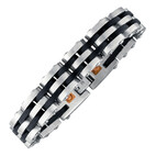 Magnet Men's Bracelet, Black Stripes 13,5 mm 4462