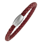 Magnetic Leather Bracelet red 4656