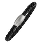 Magnetic Leather Bracelet black 4698
