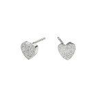 Magnetic heart stud earrings diamond finished 4857