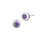 Stud earrings with amethyst-coloured zirconia 5345