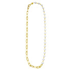 Magnetic link necklace gold-coloured pearls 5363
