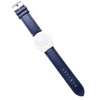 Bracelet montre, cuir véritable, bleu 4153