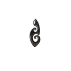 Pendentif magnétique "Maori Hei-Matau" noir 5236