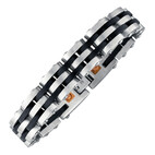 Herrenarmband Black Stripes 13,5 mm breit 4462