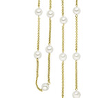 Lange Magnetkette mit Perlen, goldfarben 4472