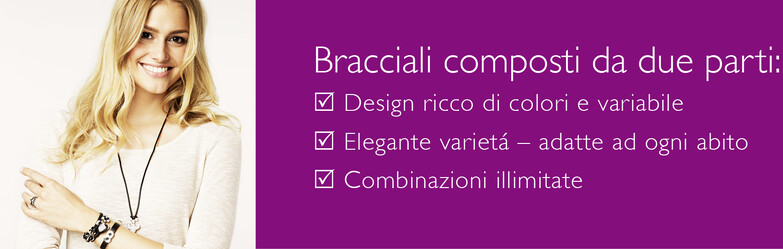 Bracciali con elementi centrali